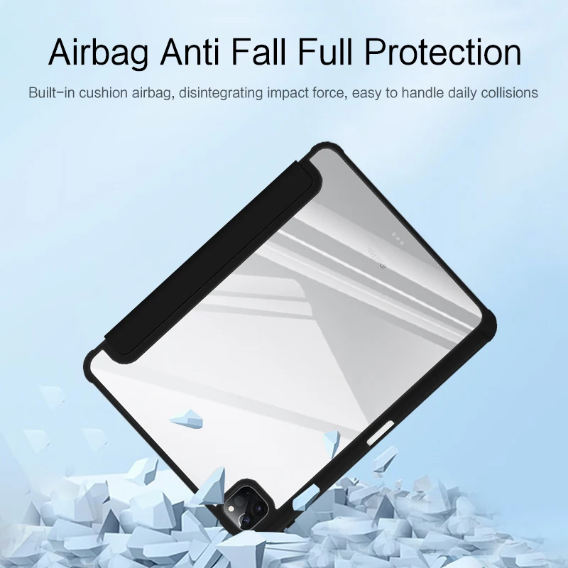 AJIUYU Smart Case For iPad Pro 11 inch 2 3rd 12.9 6th Generation Air 4th 5th 10.2 7th 8th 9th 10th 10.5 9.7 Mini 6 Cover Leather