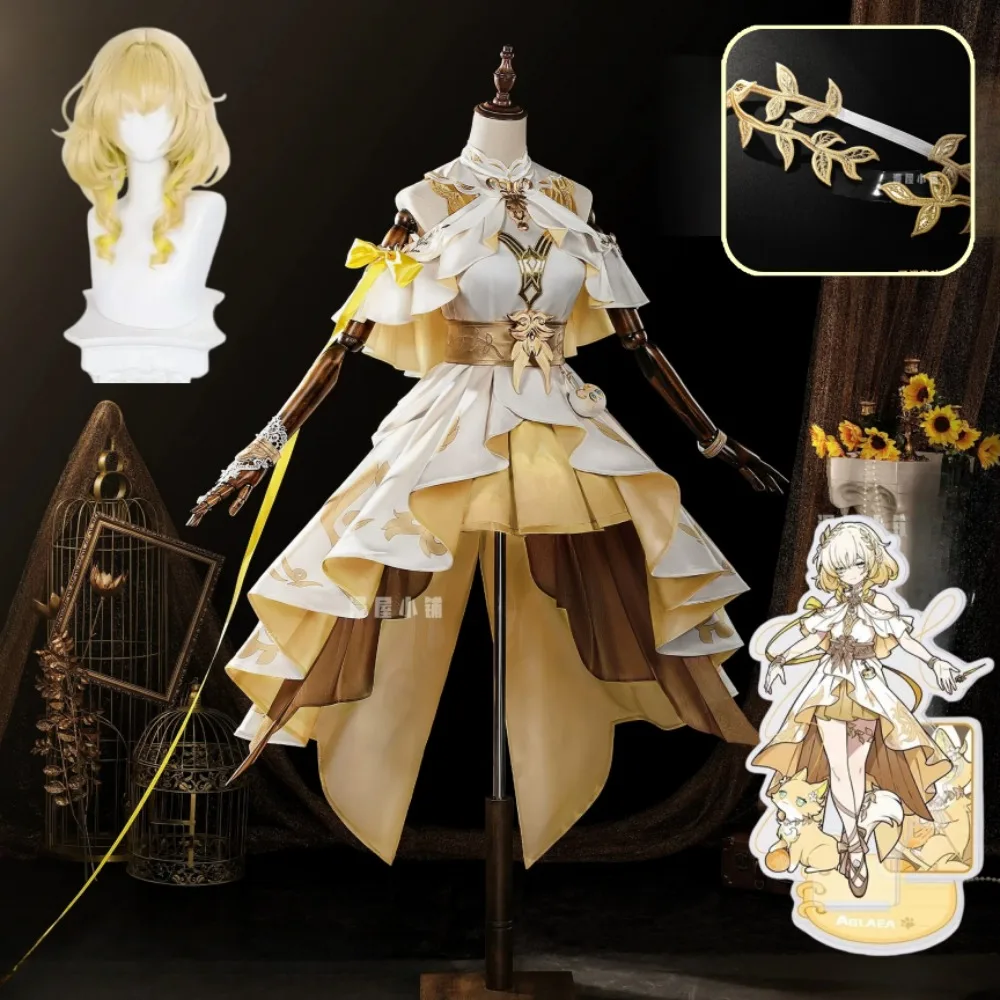 

Honkai: Star Rail Aglaea Petit Series Cosplay Full Set Exquisite Dress Wig Accessories Adult Women Halloween Comic Con Outfit