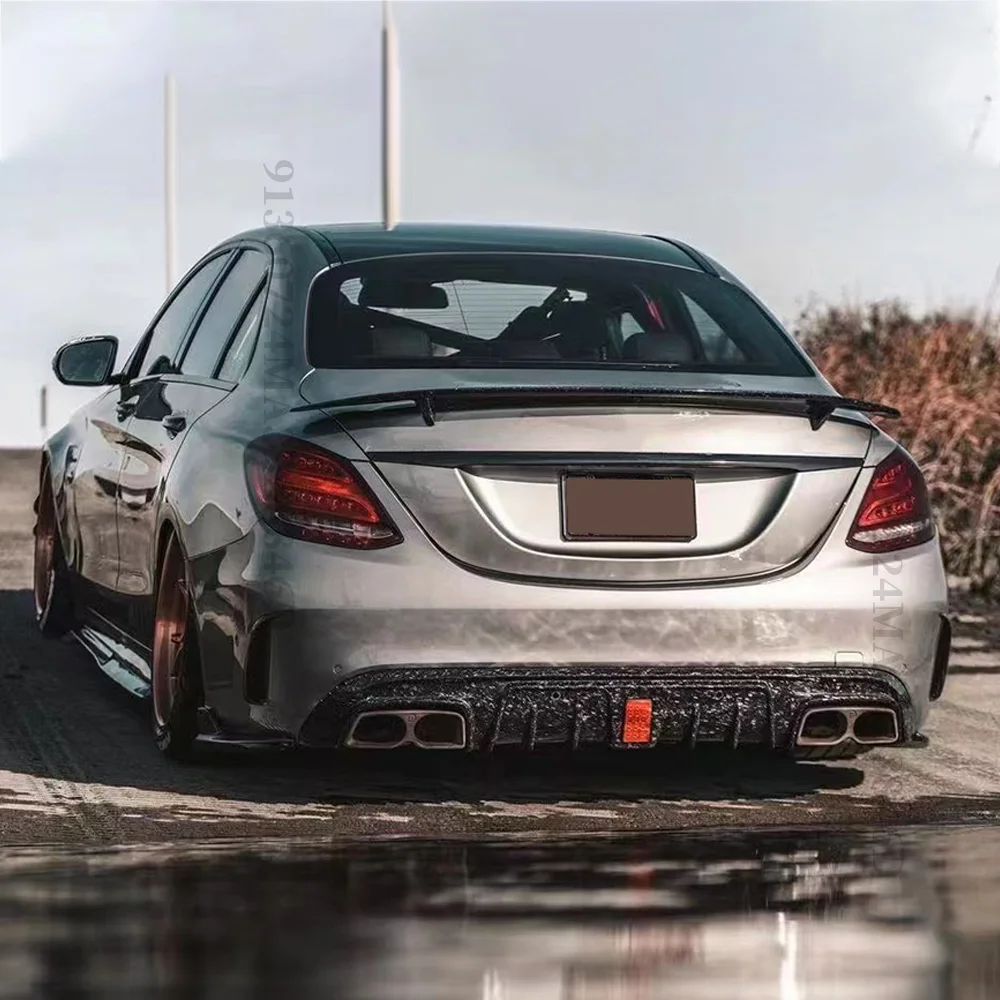 

Modification plan for Mercedes Benz C-Class W205 four door sedan and AMG C43 C63 rear spoiler wing shoe lip 2014-2022