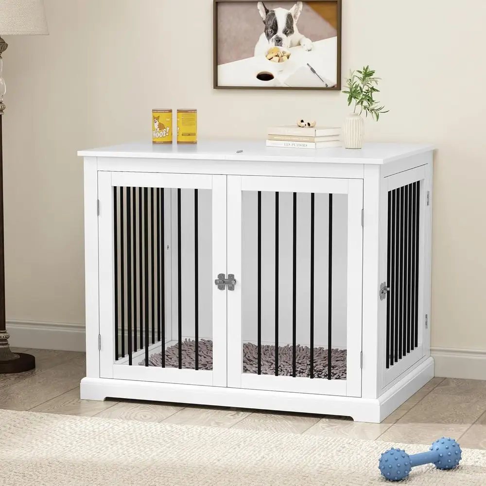 

Crate Furniture with Cushion, Crate End Table Large, Indoor Dog Kennel, Dog House, Dog Cages for Large Dogs, Furniture Style Cra