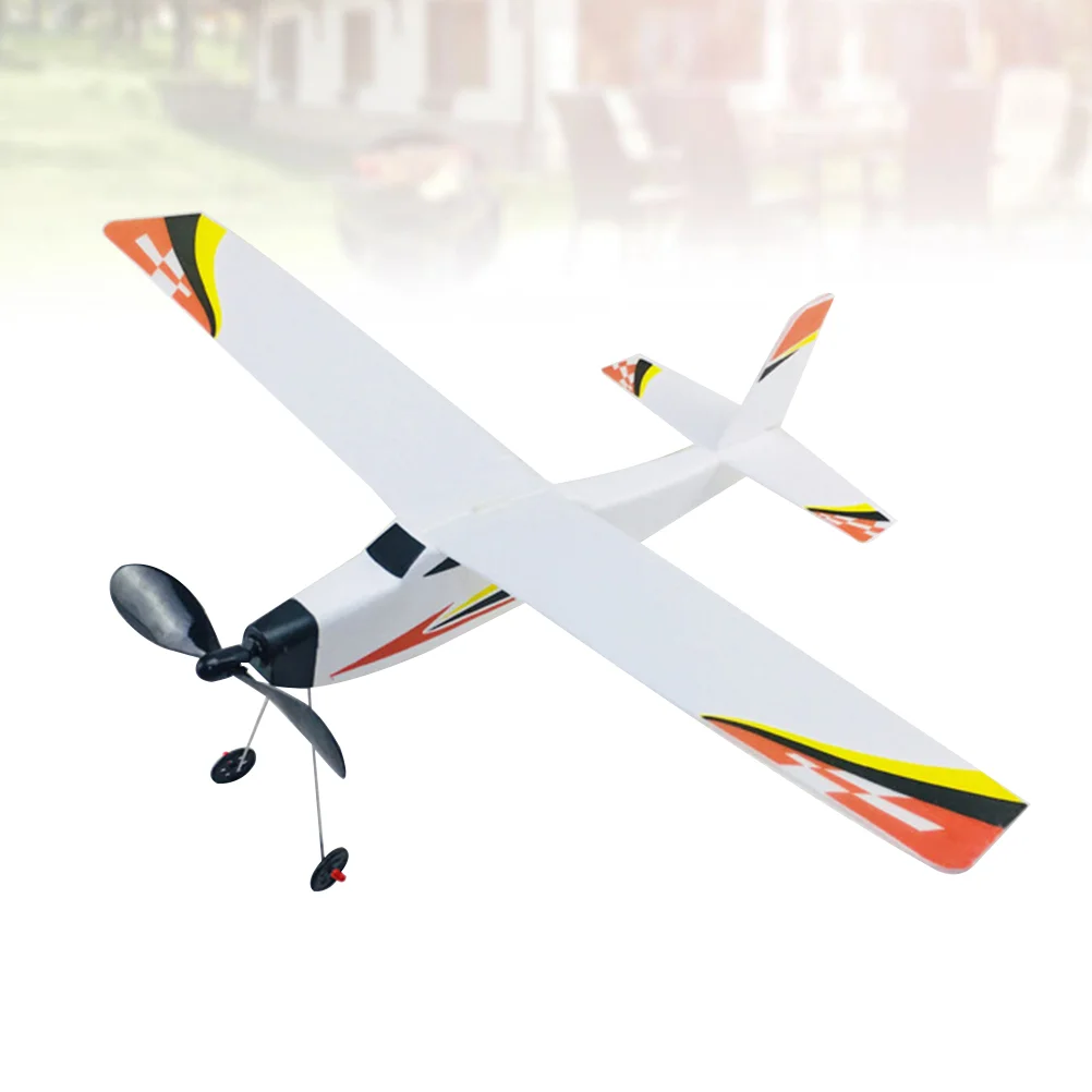 Foam Toy DIY Rubber Band Powered Aircraft Glider Airplane Model Outdoor Sports Flying DIY Handmade Toys (Random Style)