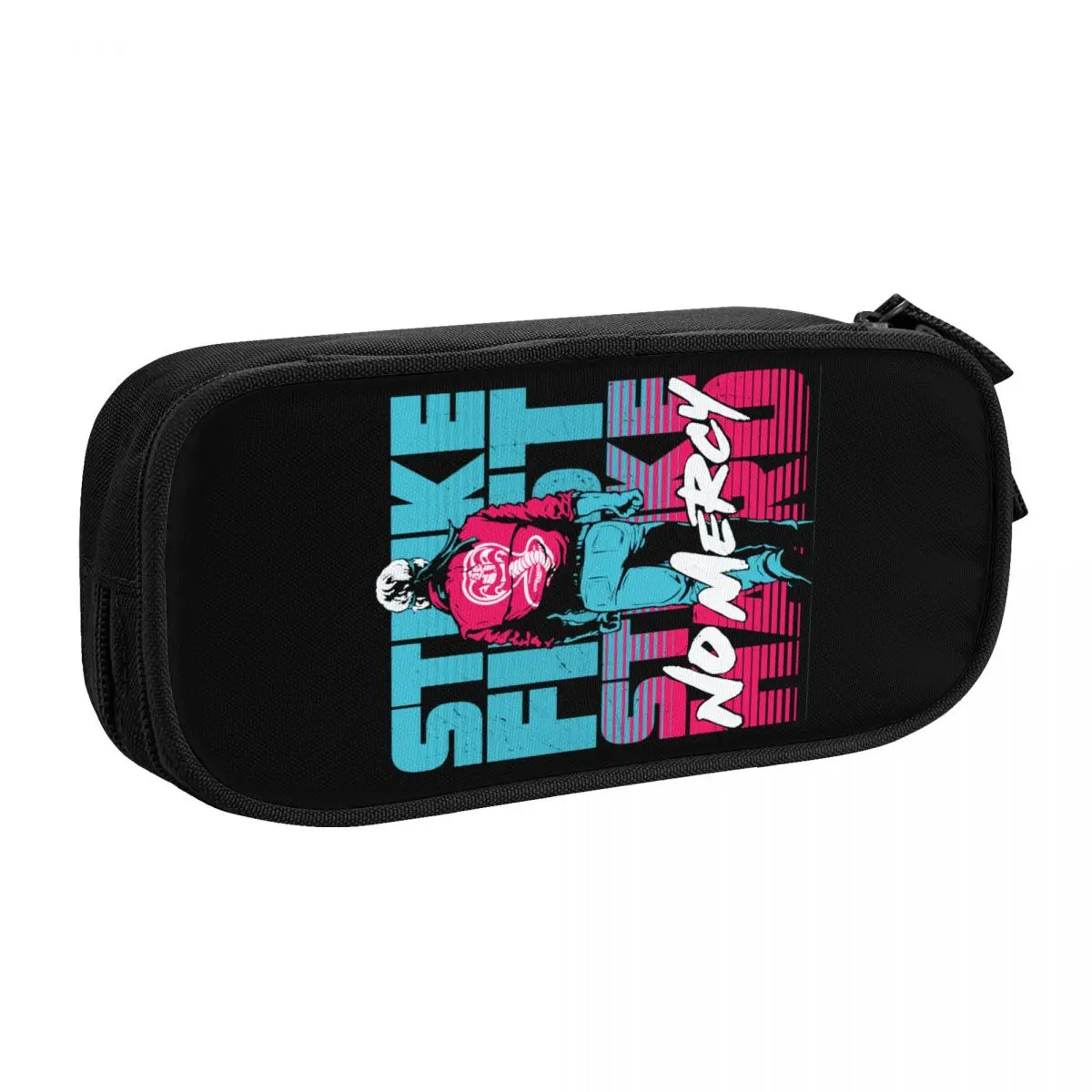 Custom Cobra Kai Kawaii Pencil Case Large Capacity Karate Kid Strike First Strike Hard No Mercy Pencil Box School Accessories