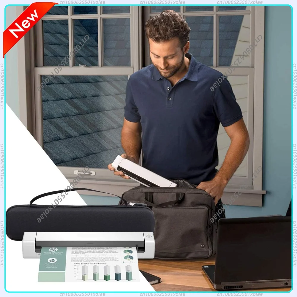 Étui de transport pour scanner de documents portable Brother DS-640 DS-940DW, en EVA antichoc, en nylon, avec double fermeture éclair.