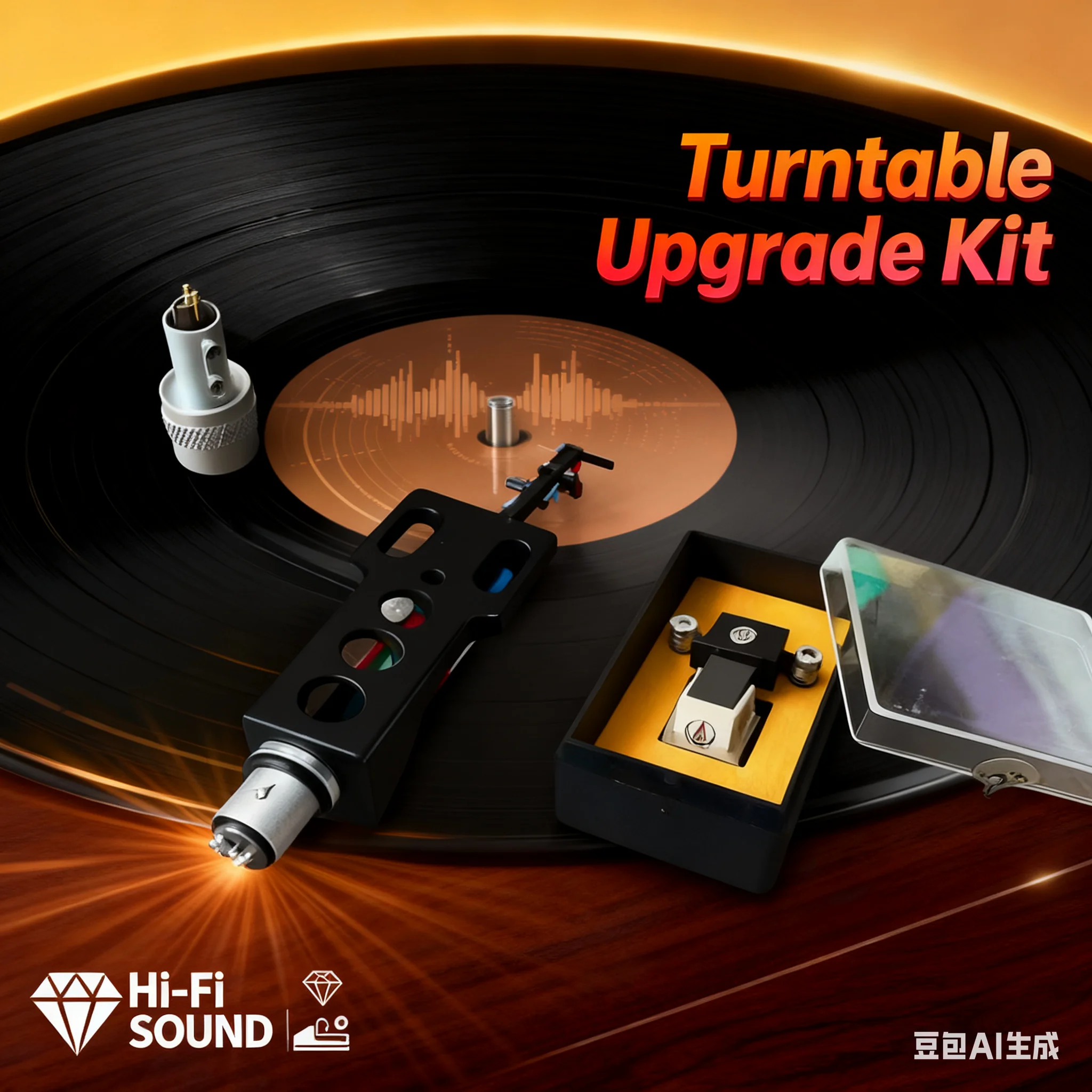 

Cartridge with Headshell for Audio-Technica AT-3600L - 4-Pin Connector, Universal Turntable Replacement Kit