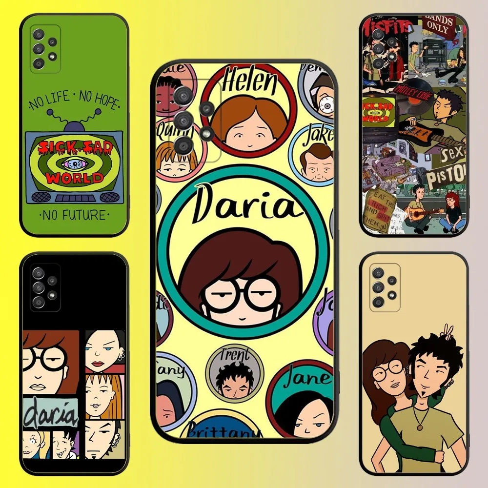 Cartoon D-Daria Phone Case For Samsung Galaxy A13,A21s,A22,A31,A32,A52,A53,A71,A80,A91 Soft Black Shell