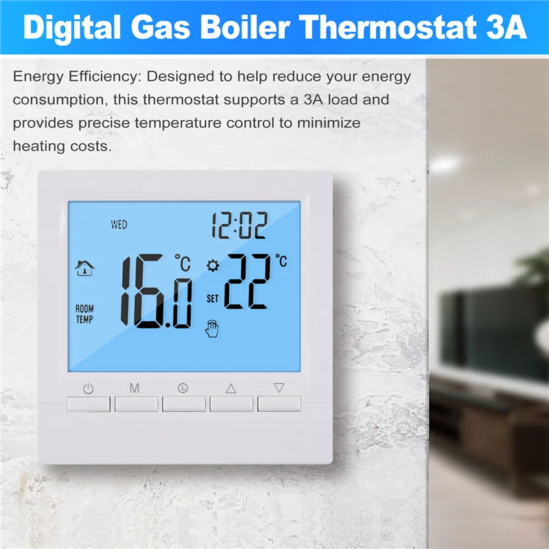Termostato digital programável A16R 3A Controlador de temperatura ambiente semanal para aquecimento doméstico eficiente
