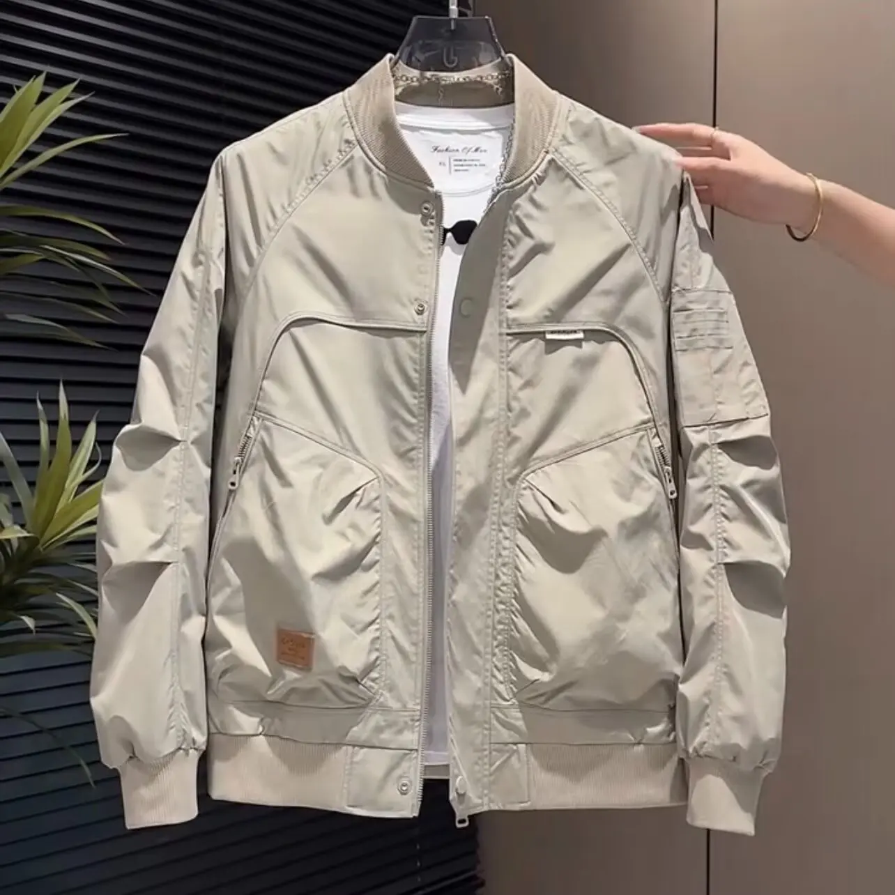 

Slim Fit American Sle Бейсбольная куртка мужская осенняя новая модная брендовая рабочая одежда пальто пилота молодежная ветрозащитная куртка из полиэстера