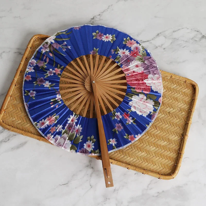 New Creative Bamboo Reunion Chinese Ancient Fan Windmill Fan Folding Long Handle Fan Anime Dance Performance Folding Fan Crafts
