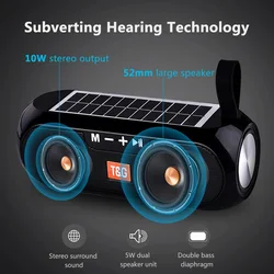 TG182 Solar with flashlight speaker Outdoor Bluetooth speaker 10W USB portable wireless support TF card FM radio assisted input