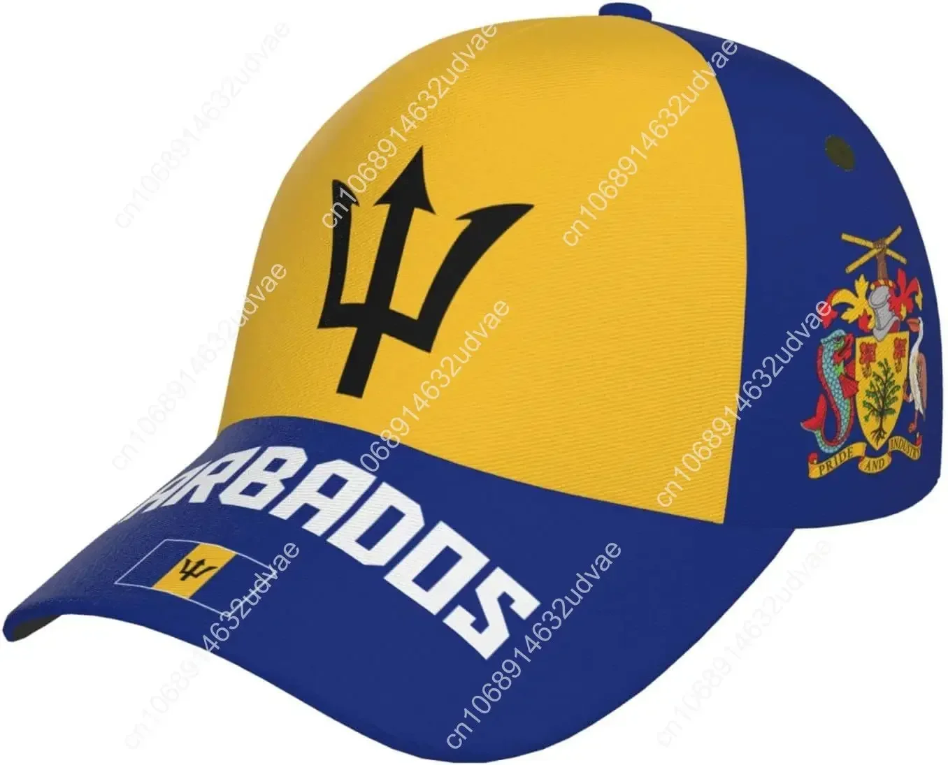 

Barbados Flag Barbadian Baseball Cap 3D Full Print Adult Unisex Adjustable Hat Soccer Patriotic Caps