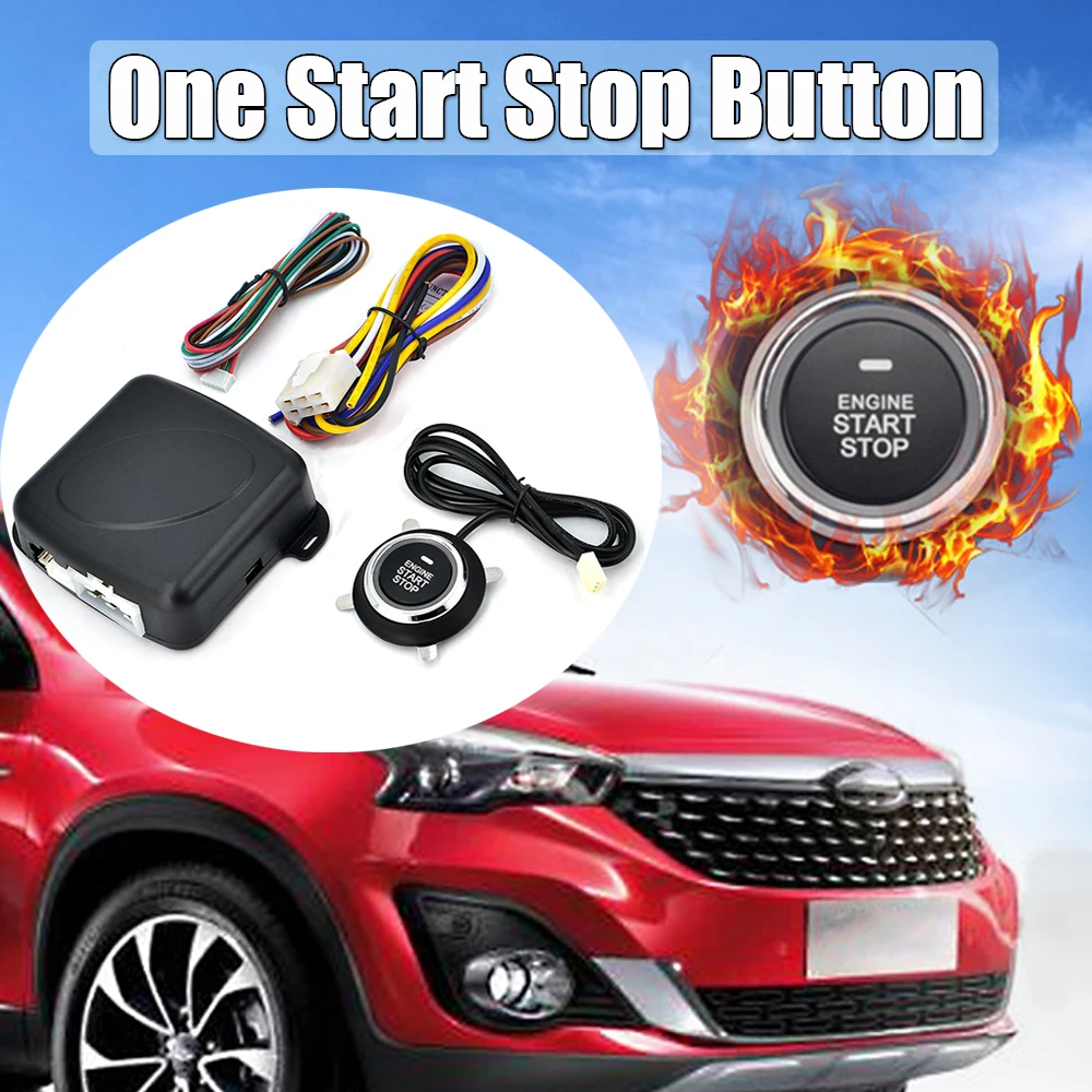 

Auto Car One Start Stop Button Engine Start System Push Button Start Central Lock Keyless Entry for 12V Petrol Car