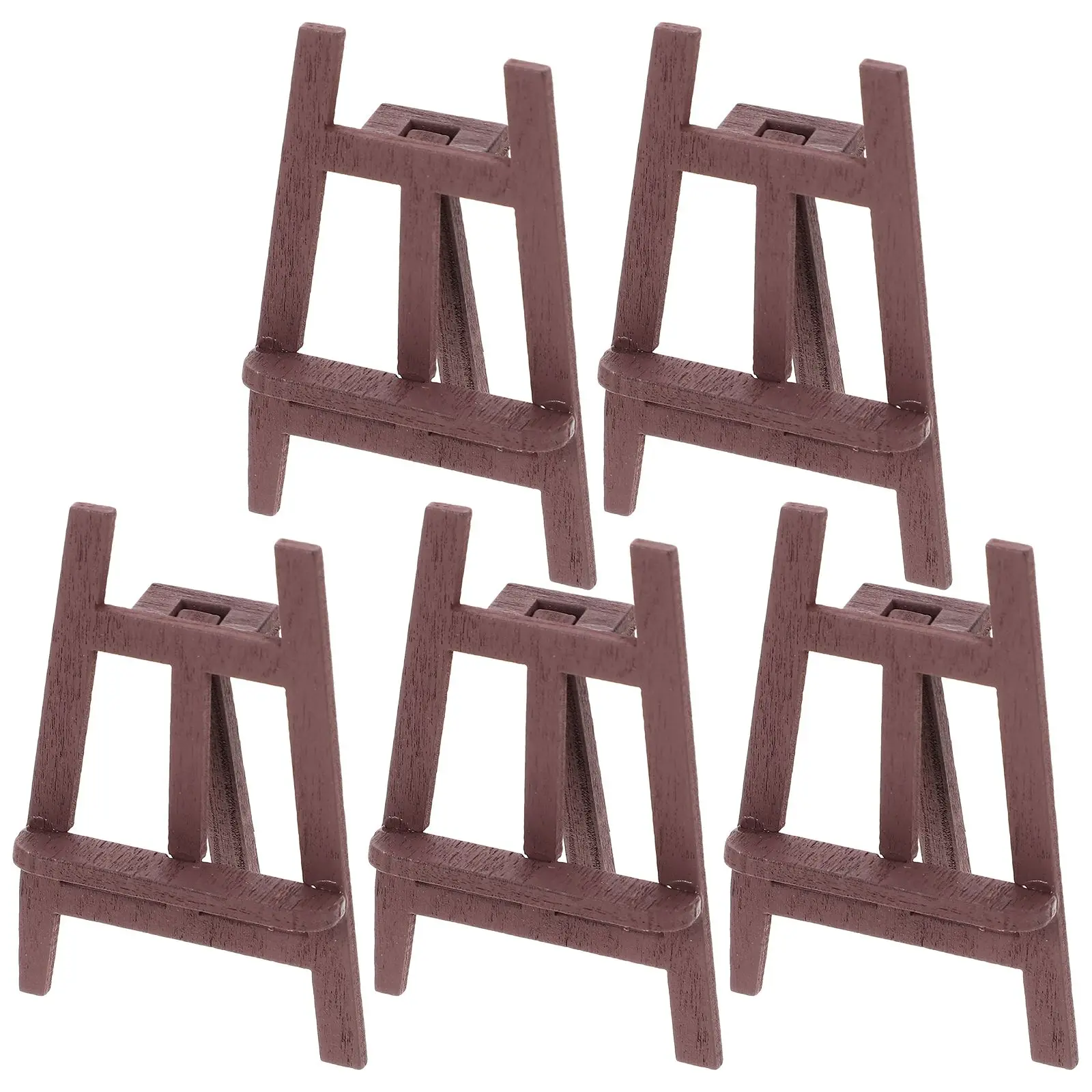 

5PCS Mini Easel Model Realistic Design House Decoration Accessory Wooden Painting Stand Small Size Easy Storage Miniature
