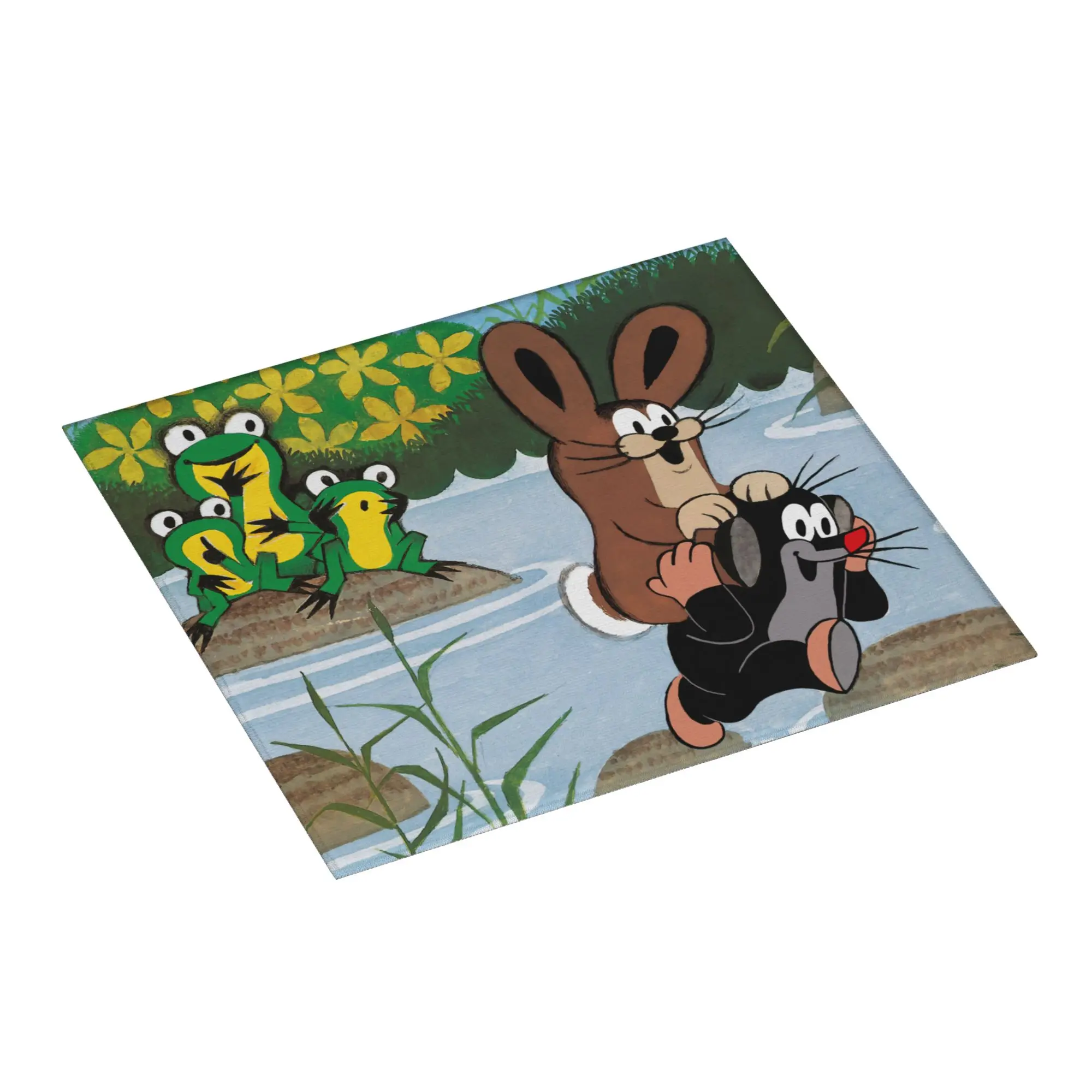Czech Cartoons Krtek Mole Non Slip Kitchen Counter Protector Mat Barware Tableware Reusable Comics Drying Mat For Kitchen