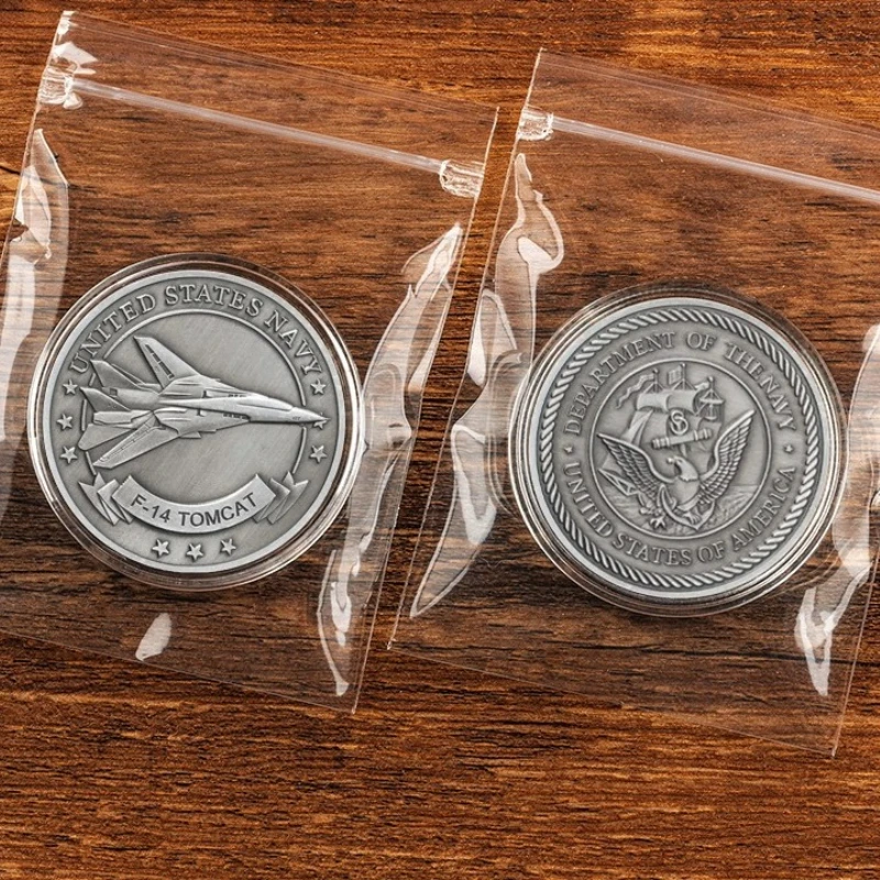 The United States Navy F-14 Tomcat Fighting Aircraft Commemorative Coin Department of The Navy Silver Plated Souvenir Coins