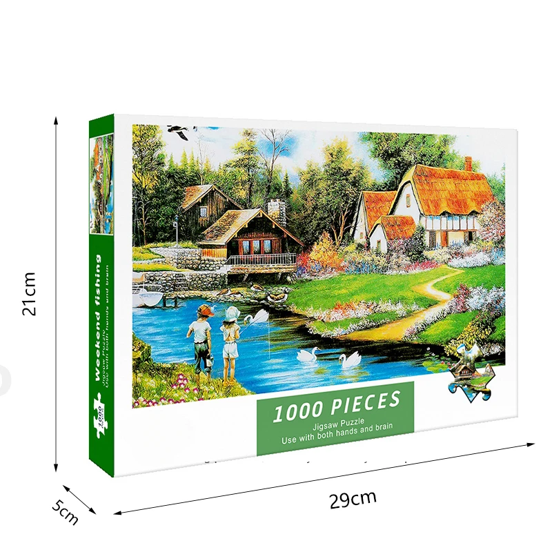 Adult 1000pcs Puzzle Go Fishing High Difficulty Decompression Girl Educational Toys Birthday Present Board Games