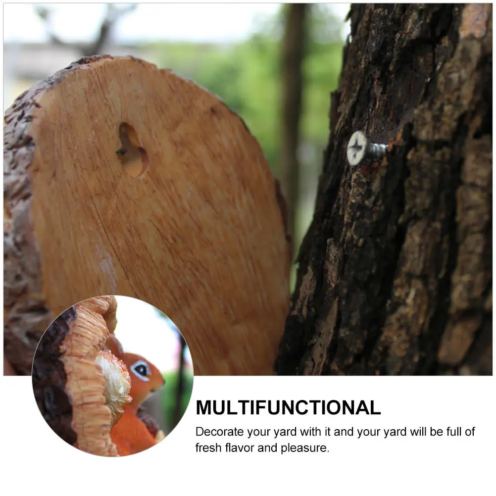 

2Pcs Garden Resin Squirrel Pendant Courtyard Yard Outdoor Tree Decoration Stump Pendant Garden Ornament