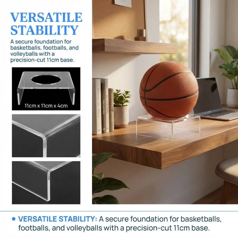 

2Pcs Durable Acrylic Ball Display Stand Transparent Sturdy Ball Support Display Rack Shop Exhibit