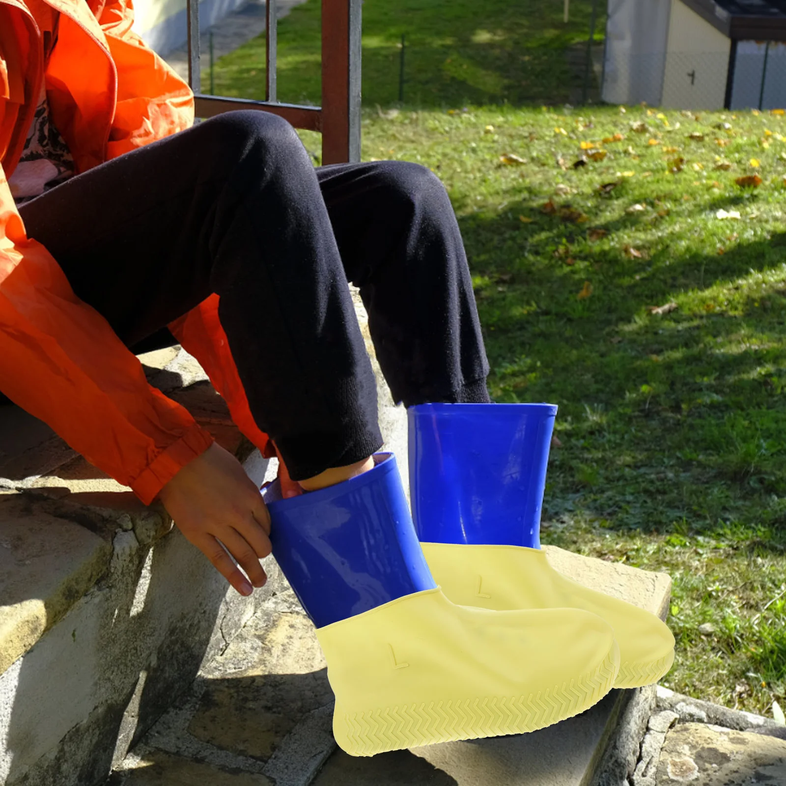 

1Pair Splashproof Rainproof Shoe Covers Thickened Anti-Skid Boot Covers Reusable Outdoor Shoe Protectors Size L