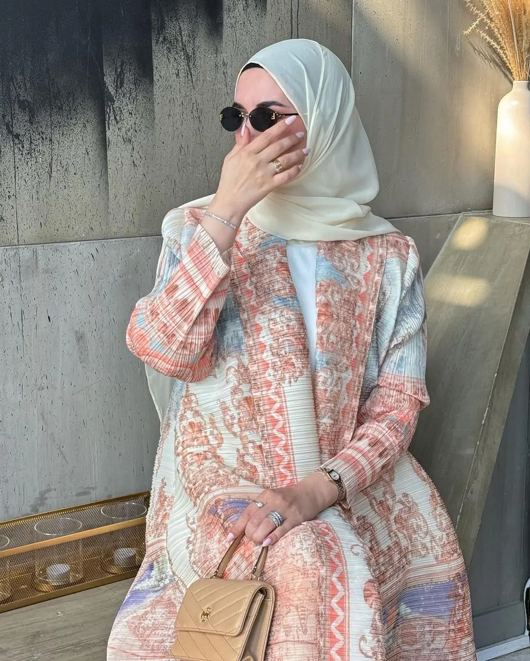 Miyake Pleated Lapel Long Sleeve Cardigan Dress Bat Sleeve Long Jacket Women 2025 New Abaya Fashion Loose Plus Size Clothing