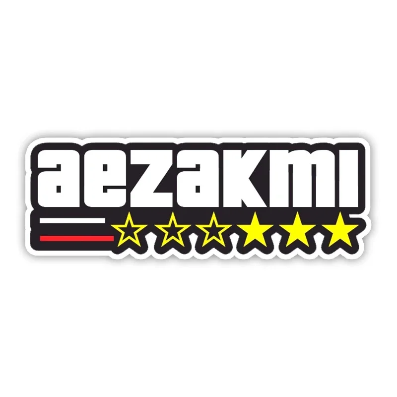 Funny AEZAKMI Logo Car Stickers Personality Simple Vinyl Decals Waterproof Helmet Caravan Decor PVC Wholesale