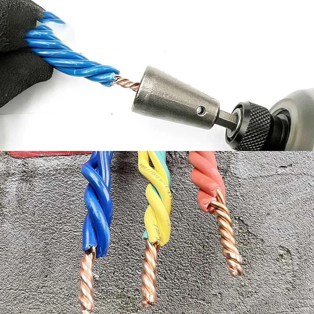 1pc Electrician Wire Twisting Tools 6mm Hex Handle For Power Drill Drivers Quickly Twister 1.5-6 Square 2-6 Way Electrician Tool