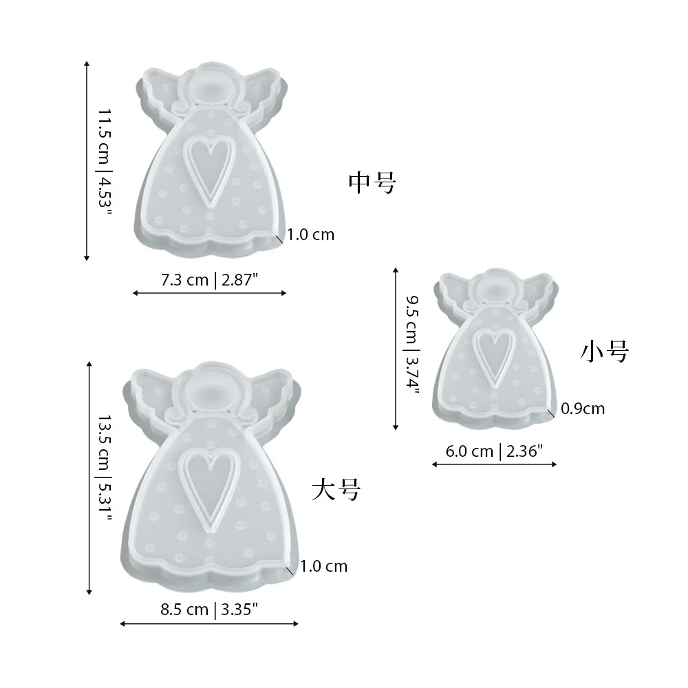 1/2/3 Angel Candle Shaped Gypsum Silicone Mold Hanging Decoration, Suitable for Wedding, Home Decoration, Candles, Resin