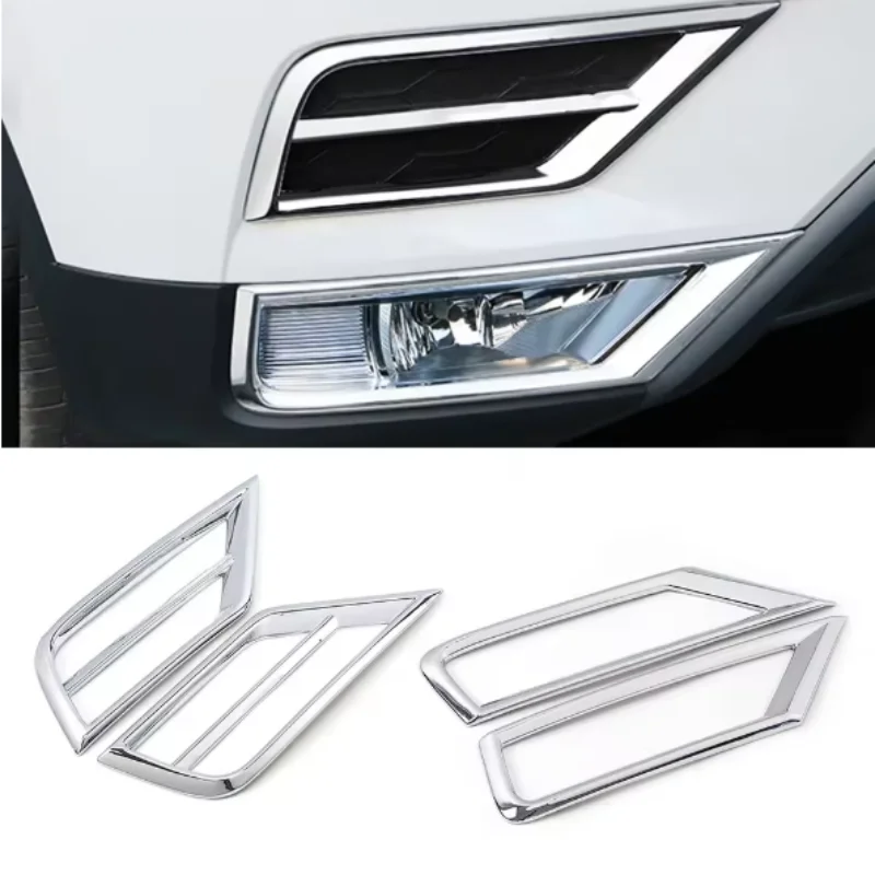 For Volkswagen VW Tiguan L MK2 2017-2019 Chrome Front Fog Light Lamp Foglight Trim Cover Frame ABS Exterior Decoration