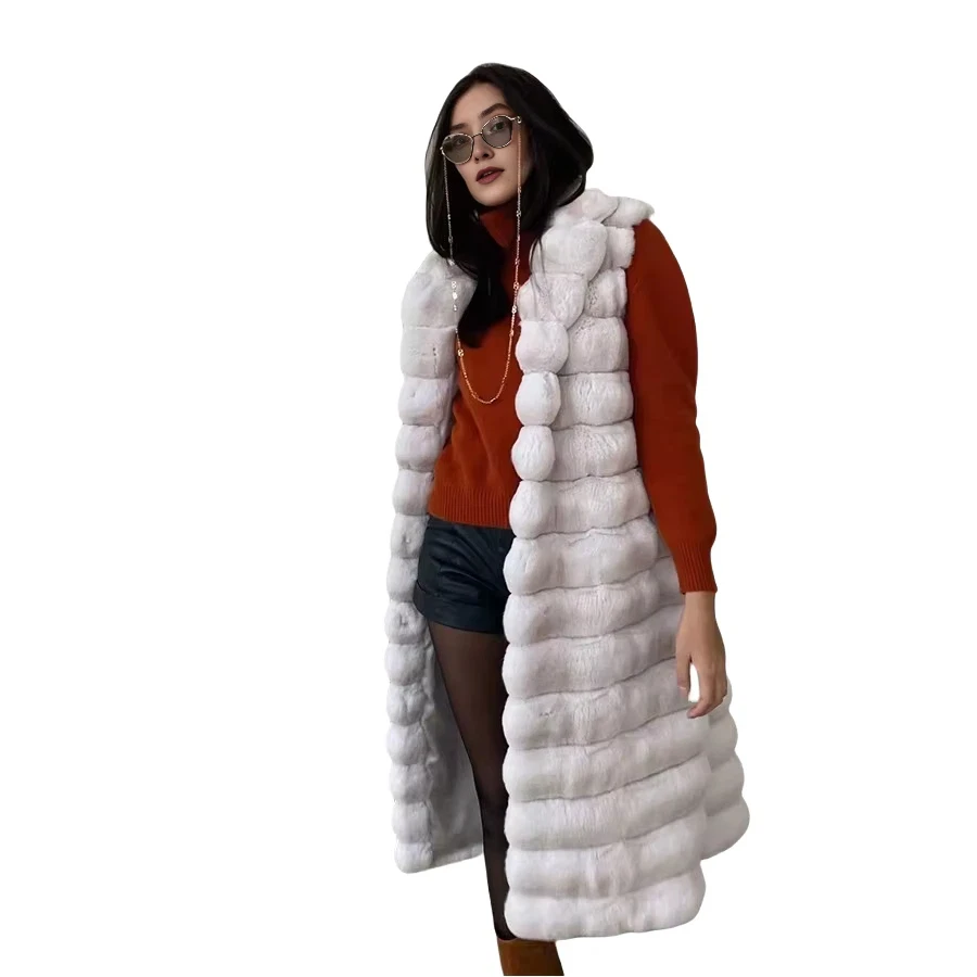 

Winter Natural Rex Rabbit Fur Coat Women Short Fur Jackets Chinchilla Fur Best Seller Real Fur Jacket