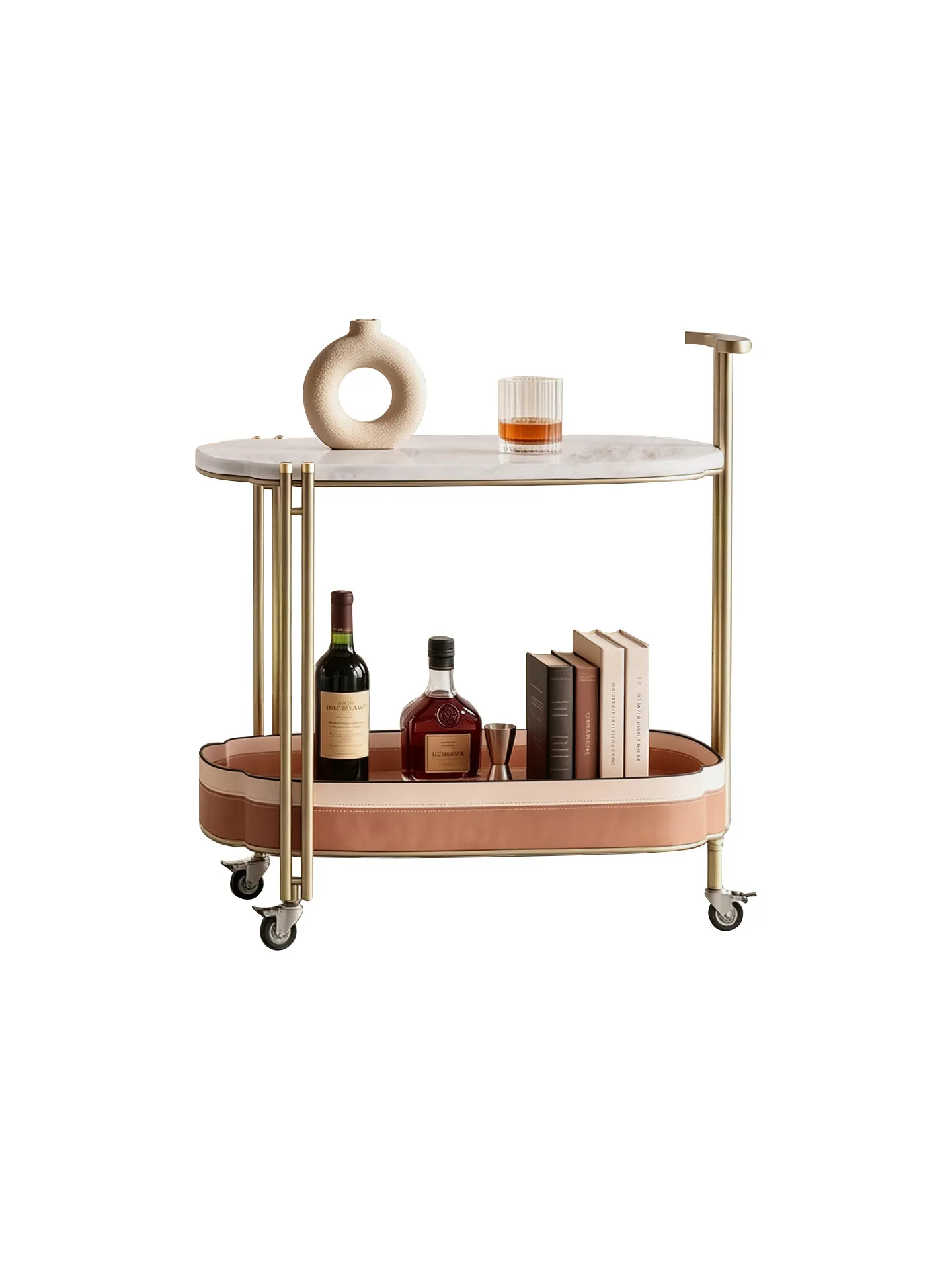 CX removable trolley with roller, living room sofa side double shelf