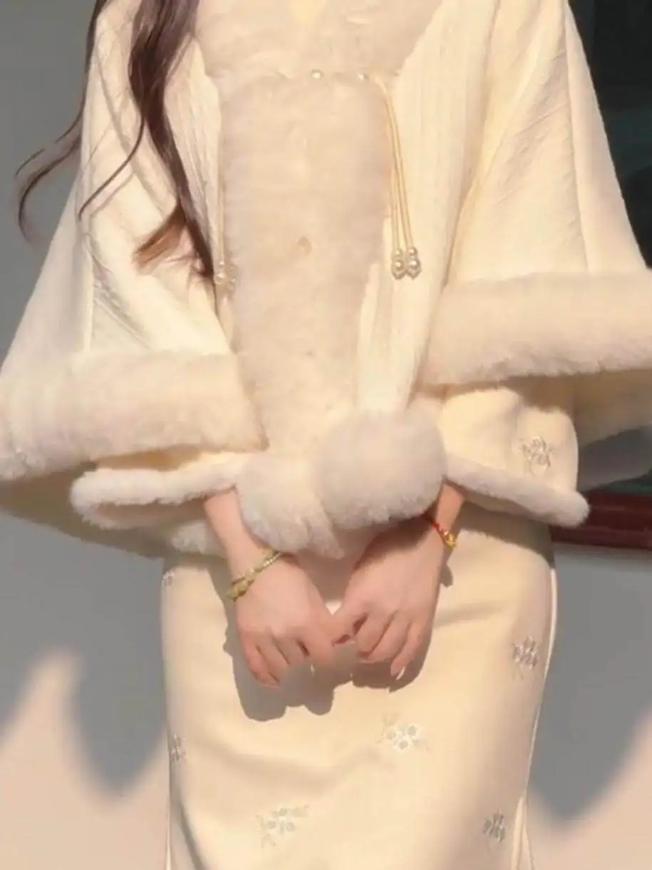 

Утепленная женская свадебная кофта с V-образным вырезом и длинными рукавами, зимняя модная верхняя одежда, элегантная женская кофта из волокна Coolmax, вязаная.