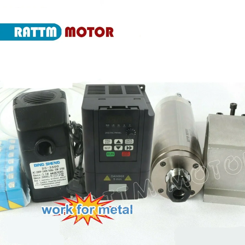 【EU】 Kit de fraisage de routeur CNC 2,2 kw 220V ER20, moteur de broche refroidi à l'eau étanche pour le métal