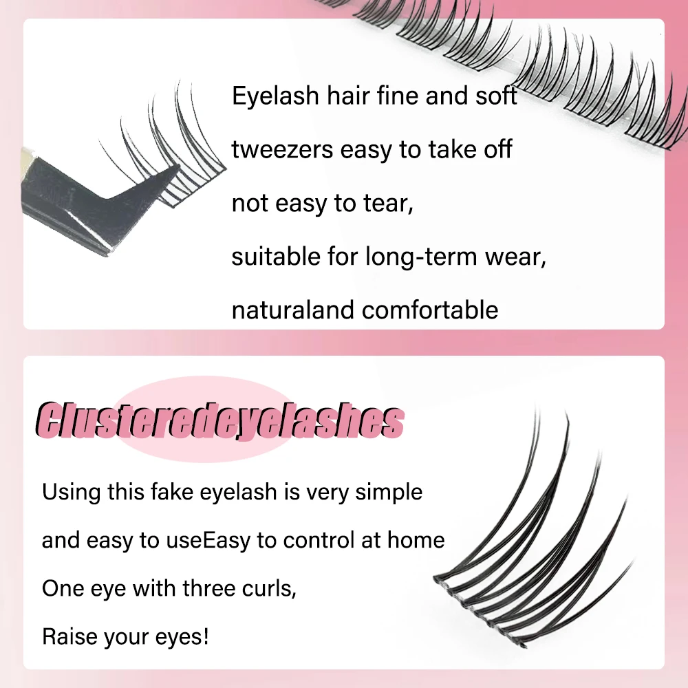 1 Box/90 bunches False Eyelashes Natural Eyelash Extension Individual Eyelash cluster Comic Eyelashes Makeup Lashes Tools