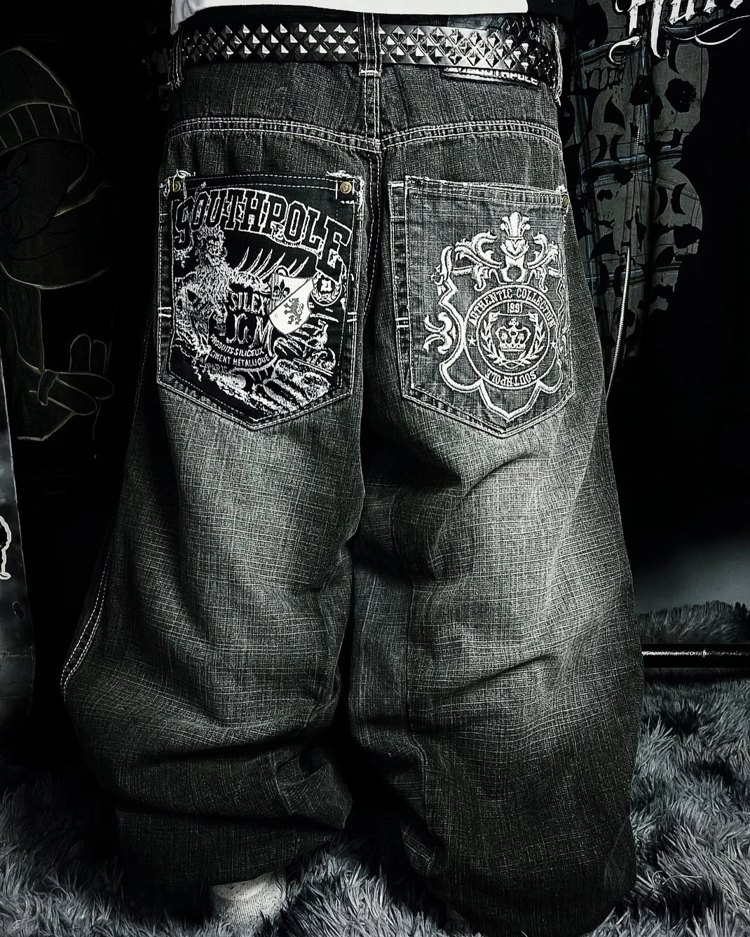 Skateboard Complete Deck - American Hip-hop Oversized Jeans Mens Retro