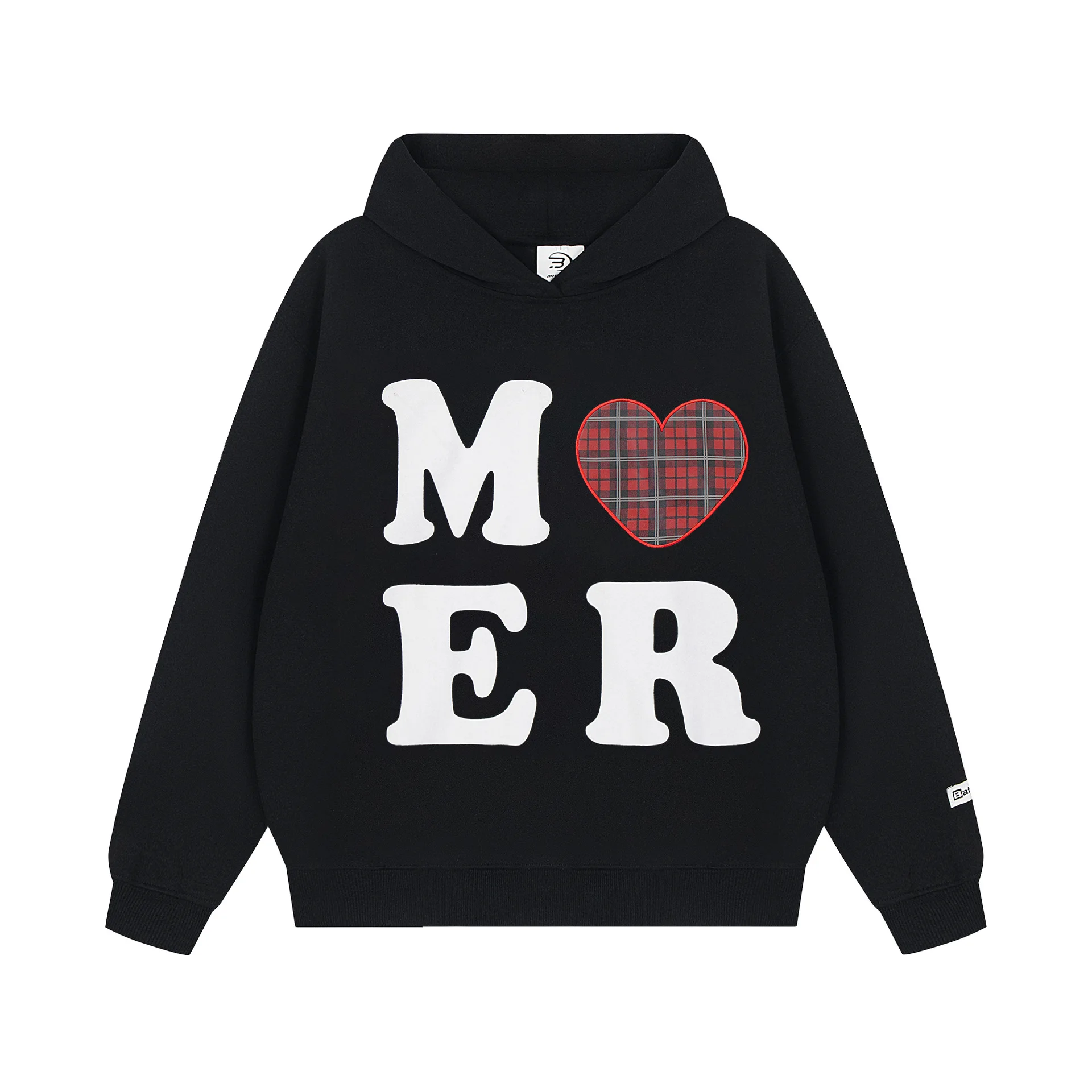 Men's Fashion Oversized Hip Hop Hoodies With Letter And Love Printed Hooded Pullover Sweatshirt Loose Fit Y2K Hoody Tops