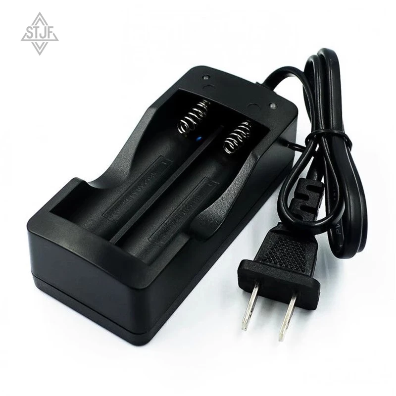 STJF 18650 Lithium Battery Charger 3.7v4.2v Strong Light Flashlight Battery Charger Double Slot Charging Battery Socket