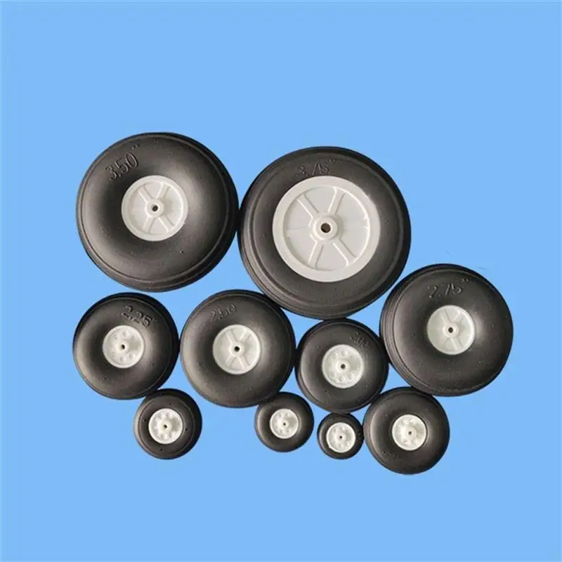 Roda do trem de pouso, 2 peças 1in-2,5in roda de borracha pu ultraleve e de alta flexibilidade e cubo de plástico para avião rc