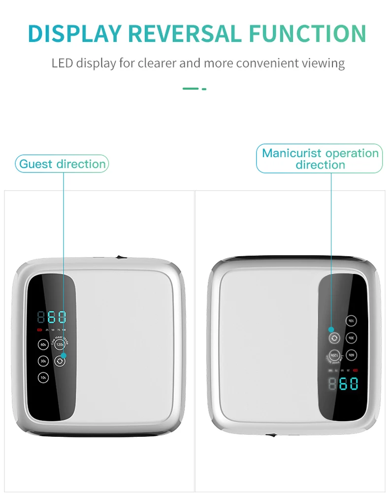 แบบพกพา 72W ไฟ LED ไร้สายแบบชาร์จไฟได้เซ็นเซอร์อินฟราเรด UV LED เล็บเจล Polish Curing Lamp เครื่องเป่าเล็บ 4 ตัวจับเวลา