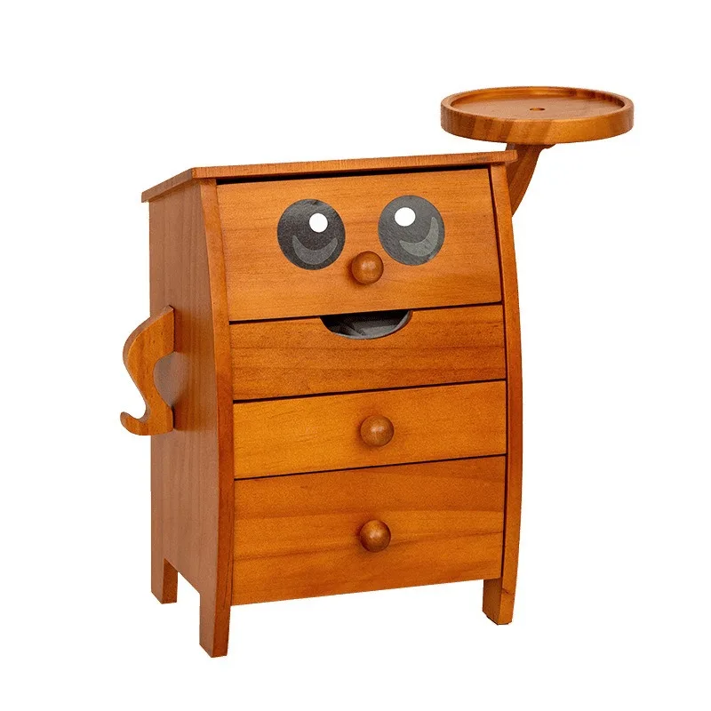 

Creative solid wood jewelry box, desktop multi-layer necklace storage box
