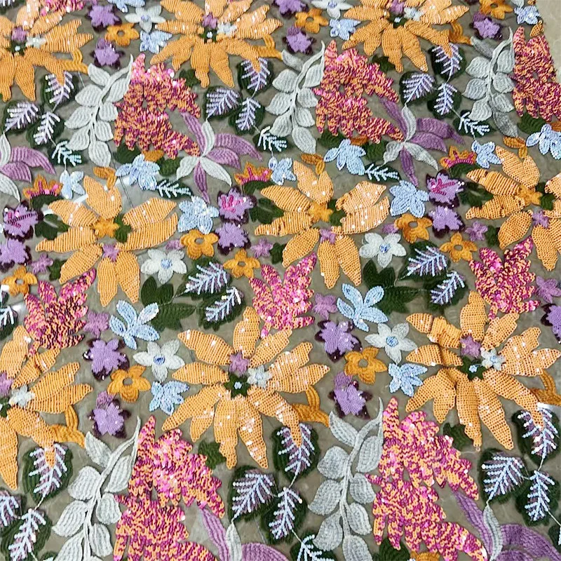 

New colorful sequin embroidered mesh fabric,for wedding dresses, formal gowns, DIY sewing materials, fashion fabrics