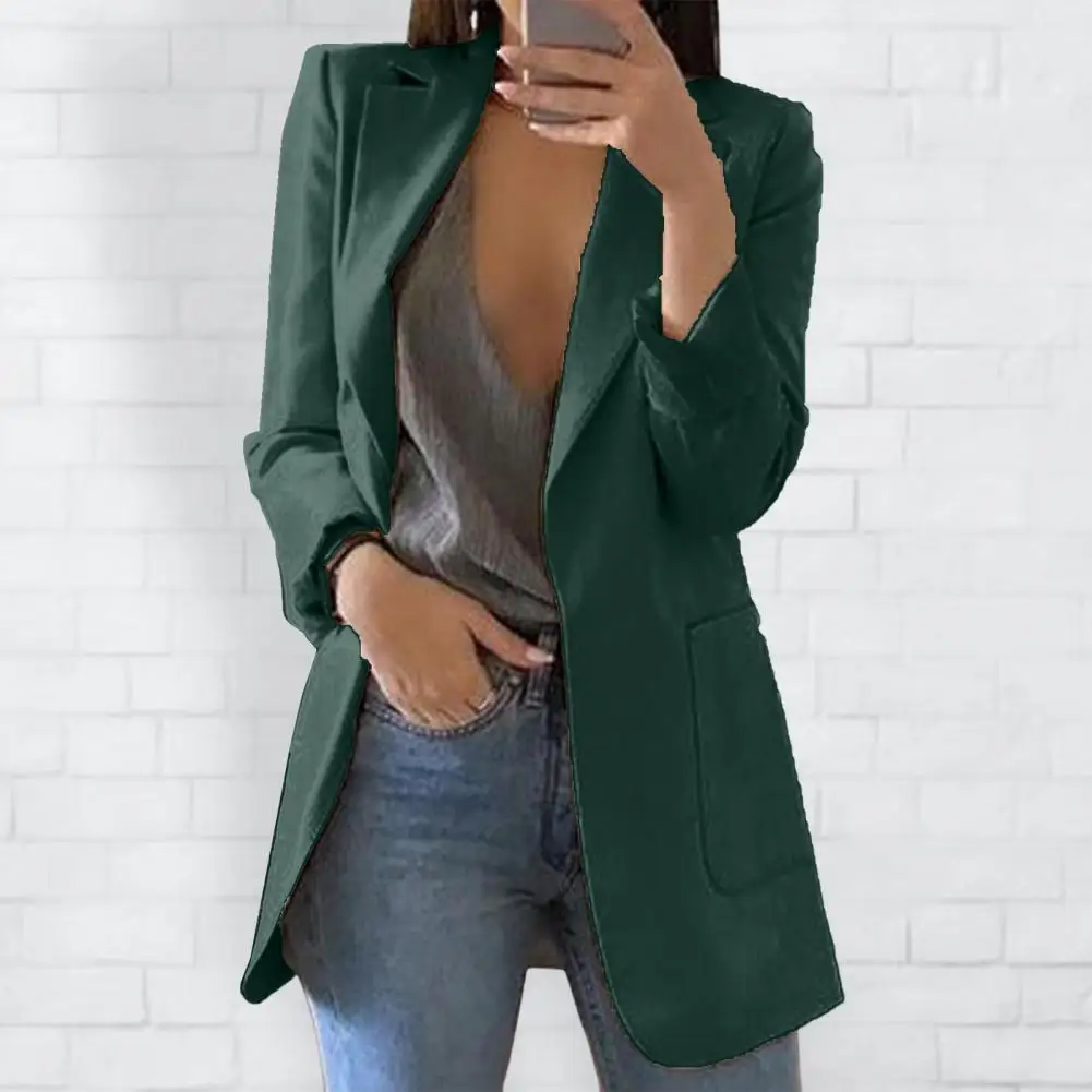 Damen anzug Mantel elegante Damen Business Anzug Jacke mit Revers Kragen Taschen Slim Fit einfarbig Büro für profession elle