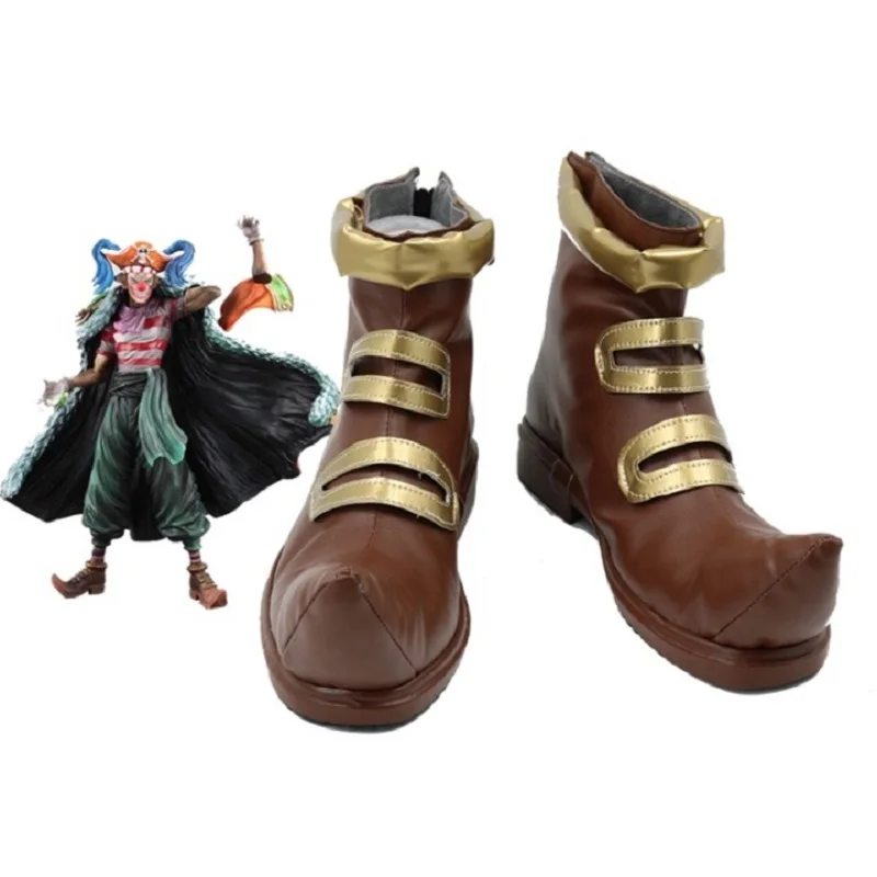 

JP аниме ONEPIECE Pirate King Багги Косплей Костюм Обувь Сапоги из искусственной кожи ручной работы