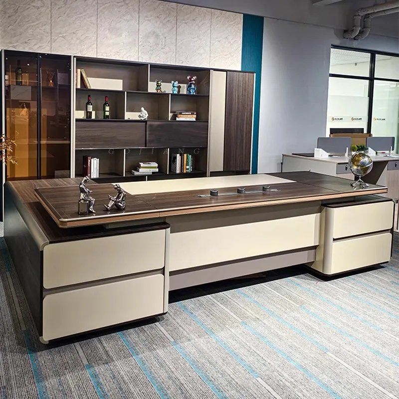 

Light luxury boss, simple and modern table and chair combination, CEO， High end chairman, large office desk, office furniture