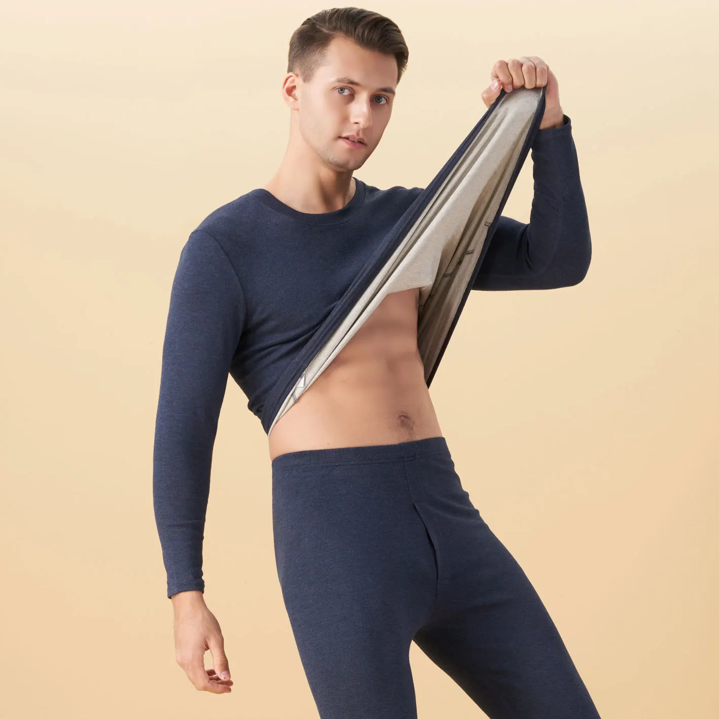 Thermal underwear  2024 autumn and winter couple heating long johns long johns men's and women's warm clothes elastic slim fit