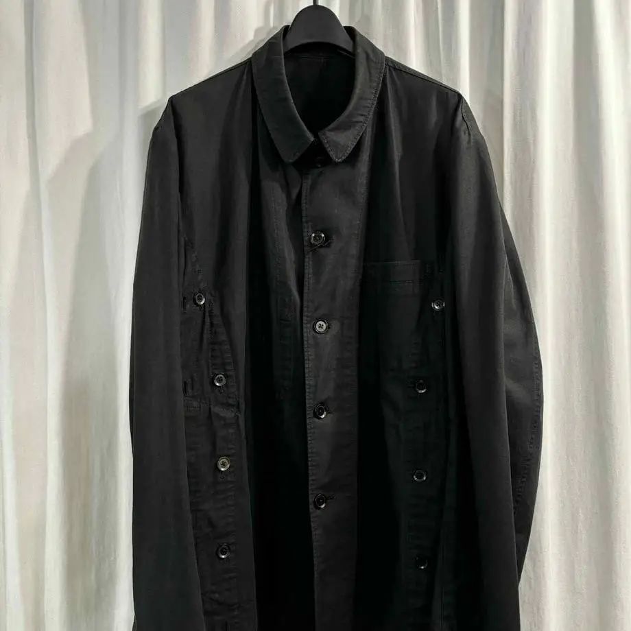 TOP-YAMAMOTO ® Japanese retro lapel long-sleeved shirt men's button-down cardigan workwear shirt