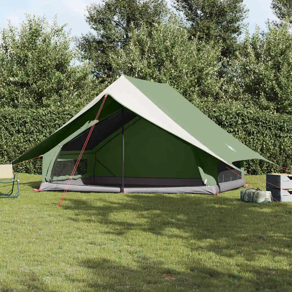 Familienzelt mit grün-weißem Dach 315 x 286 x 200 cm, wasserdichtes, winddichtes Campingzelt mit Verdunkelungsfunktion für Festivals, Wandern, Backpacking und Camping