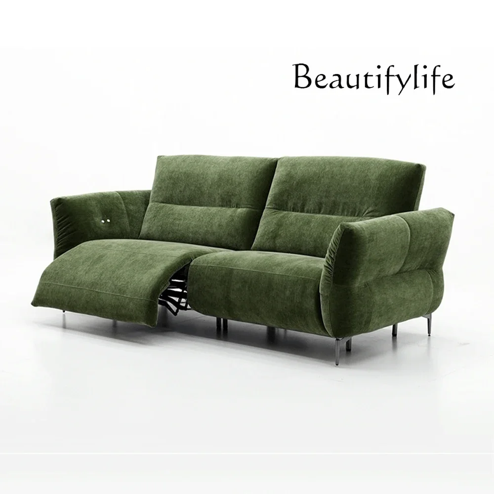 QY Modern Electric Recliner Sofa, Adjustable Genuine Leather Sectional Couch with Footrest, Comfortable Home Living Room