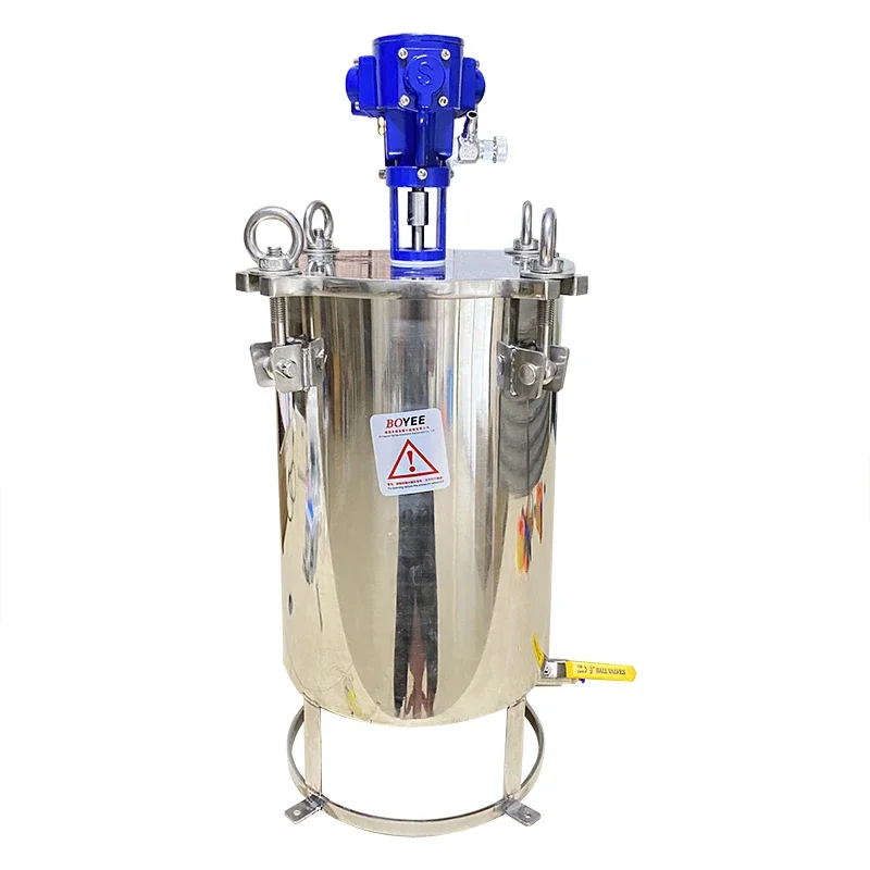 

5-100L stainless steel tank storage barrel feeding barrel with air motor stirring maximum pressure 8bar