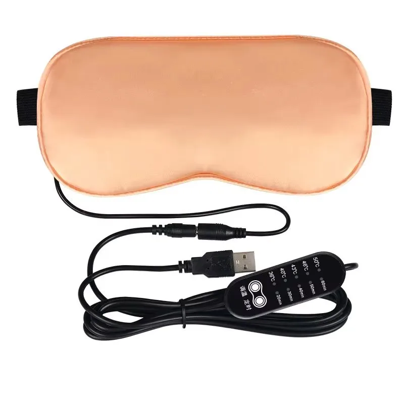 Silk Sleep USB Mask Heated Eye Heating Mask Hot Steam Compress Eyes Cover Sleeping Silk Electrical Temperature Control Blindfold