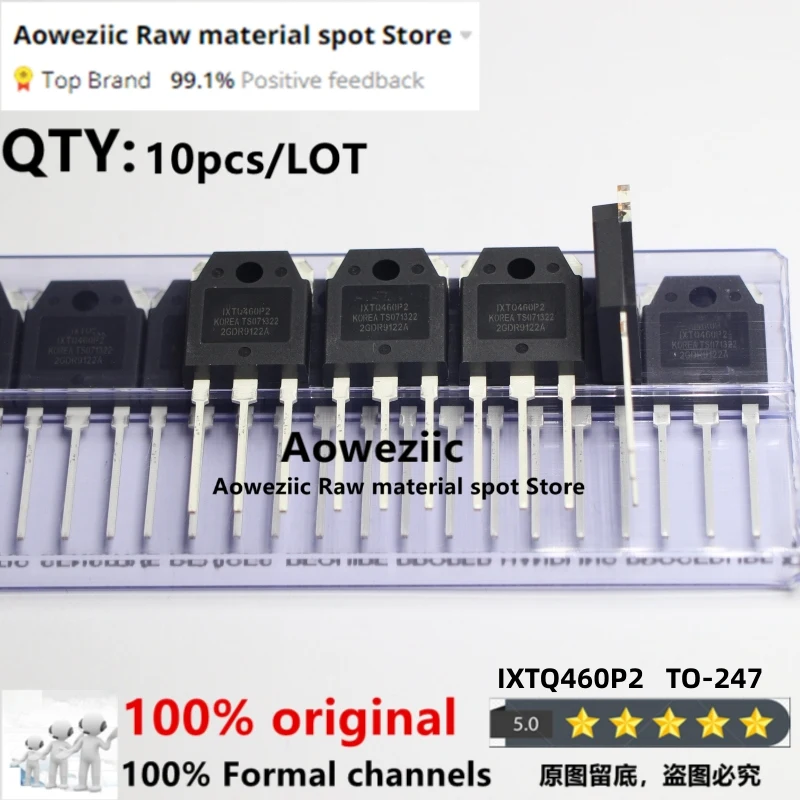 

Aoweziic 2019+ 100% New Imported Original IXTQ460P2 IXTQ480P2 IXTQ160N10T TO-247 MOSFET 24A 500V / 52A 500V / 160A 100V