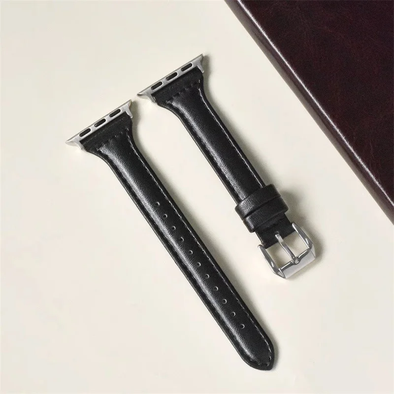 Schlankes Lederarmband für Apple Watch Serie 11 10 9 8 7 SE 6 5 4 Ultra3/2 für iWatch 42 mm 46 mm 38 mm 40 mm 45 mm 49 mm 41 mm 44 mm